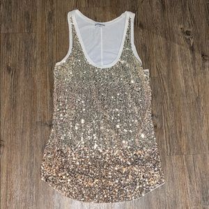 Express Gold Sequin Top
